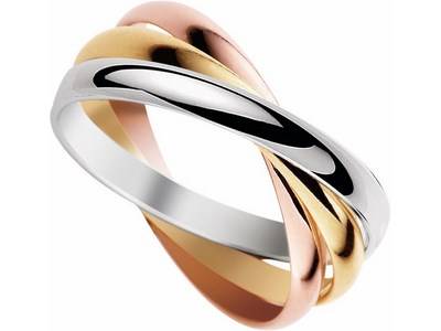 Alliance 3 anneaux en 3 ors blanc jaune et rose dans notre joaillerie de Strasbourg